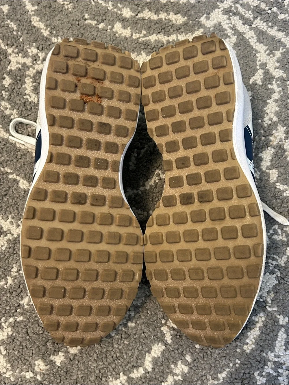 Nautica Beige and Navy Low-Top Retro Sneakers Tennies Tennis Shoes